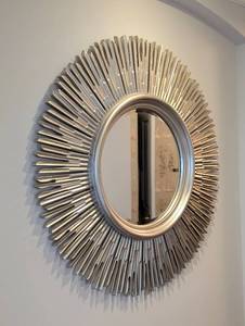 lot 21 image: Large Metallic Sunburst Wall Mirror