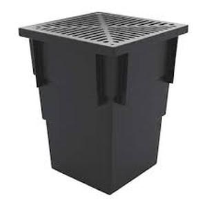 RELN Deep 13.5 in. x 13.5 in. x 17.75 in. Catch Basin Kit with Aluminum Grate   Customer Returns See Pictures