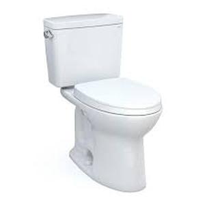 TOTO Drake 12 in. Rough In Two-Piece 1.6 GPF Single Flush Elongated Toilet in Cotton White, SoftClose Seat Included Customer Returns See Pictures