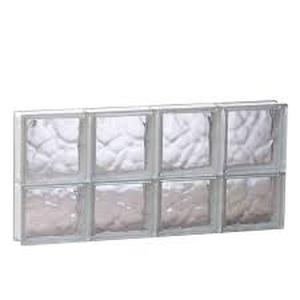 Clearly Secure 31 in. x 13.5 in. x 3.125 in. Frameless Wave Pattern Vented Glass Block Window  Customer Returns See Pictures