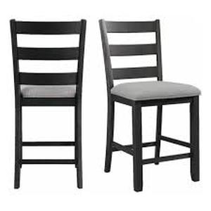 Picket House Furnishings Kona 25 in. Black High Back Wood Counter Height Side Chair Set (Set of 2) Customer Returns See Pictures
