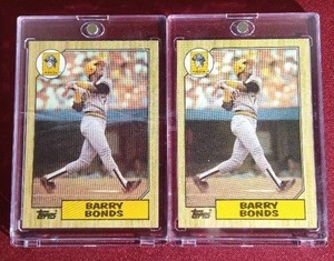 lot 1 image: (2) 1987 Topps Barry Bonds Rookie Cards