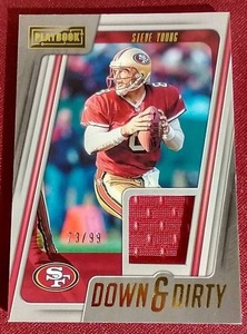 lot 2 image: Steve Young Game-Worn Jersey Card - #d99
