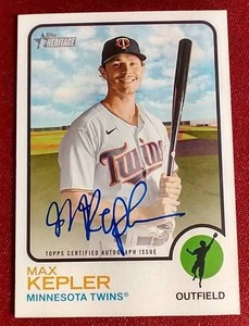 lot 15 image: Topps Heritage Max Kepler Autograph Card