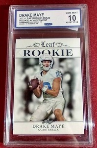 lot 20 image: 2023 Leaf Drake Maye Rookie Card - CCG 10