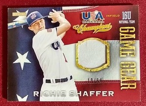 lot 21 image: 2013 Panini Under 16 Richie Shaffer Game-Used Swatch Card - #d99