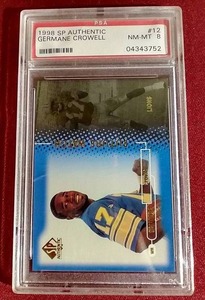 lot 23 image: 1998 SP Authentic Germane Crowell Rookie Card #d2000 - PSA 8