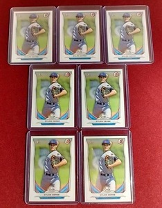 lot 34 image: (7) Dylan Cease 1st Bowman Cards