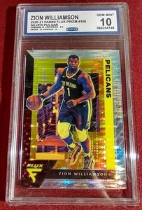 lot 39 image: 2020-21 Flux Silver Pulsar Zion Williamson Card - CCG 10