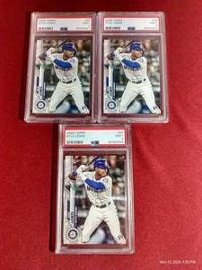 lot 44 image: (3) 2020 Topps Kyle Lewis Rookie Cards - All PSA 9