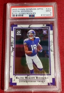 lot 52 image: 2020 Optic Elite Rookies Justin Jefferson Rookie Card - PSA 9