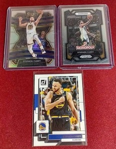 lot 64 image: (3) Stephen Curry Cards - Includes Prizm, Etc