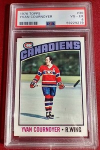 lot 72 image: 1976 Topps Yvan Cournoyer Card - PSA 4