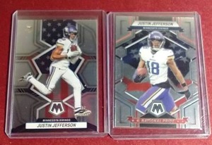 lot 77 image: (2) Mosaic Justin Jefferson National Pride Cards
