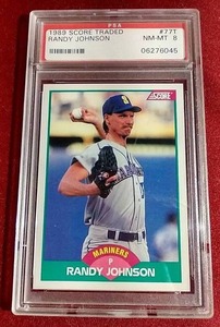 lot 78 image: 1989 Score Traded Randy Johnson Rookie Card - PSA 8