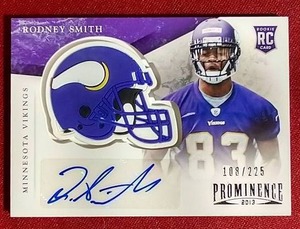 lot 80 image: 2013 Prominence Rodney Smith Rookie Relic Autograph Card - #d225