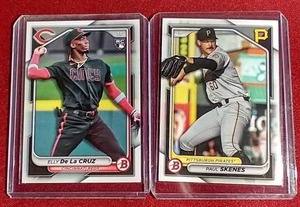lot 86 image: (2) 2024 Bowman Cards - Elly Rookie & Skenes Prospect