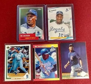 lot 100 image: (5) Bo Jackson Cards - Includes Refractor