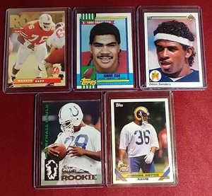 lot 116 image: (5) NFL Rookie Cards - ALL HOFer Legends