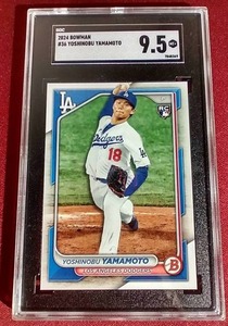 lot 124 image: 2024 Bowman Yoshinobu Yamamoto Rookie Card - SGC 9.5