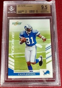 lot 133 image: 2007 Score Calvin Johnson Rookie Card - BGS 9.5