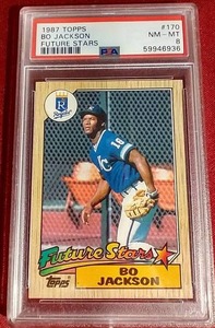 lot 135 image: 1987 Topps Bo Jackson Rookie Card - PSA 8