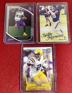 lot 140 image: (3) Justin Jefferson Rookie Cards