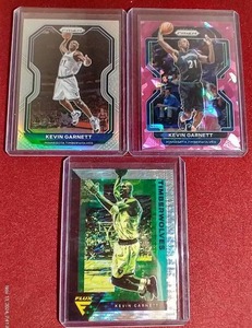 lot 141 image: (3) Kevin Garnet Cards - All Prizm Parallels
