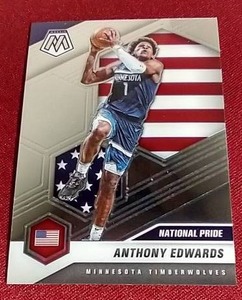 lot 146 image: 2020-21 Mosaic Anthony Edwards National Pride Rookie Card