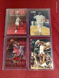 lot 150 image: (4) Michael Jordan Cards