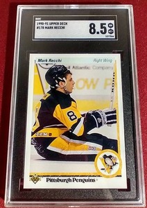 lot 152 image: 1990-91 Upper Deck Mark Recchi Rookie Card - SGC 8.5