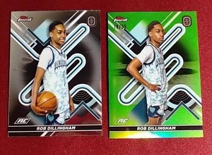 lot 156 image: (2) 2023 Topps Finest OTE Rob Dillingham Rookie Cards - One is #d99