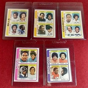 lot 159 image: (5) 1978 Topps Football Leaders Cards - OJ, Payton & Dorsett