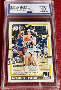 lot 172 image: 2024 Donruss Caitlin Clark Rookie Card - CCG 10