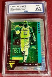 lot 191 image: 2020-21 Flux Silver Pulsar LeBron James Card - CCG 9.5