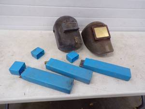 lot 46 image: Welding Helmets, Welding Rods with  cases