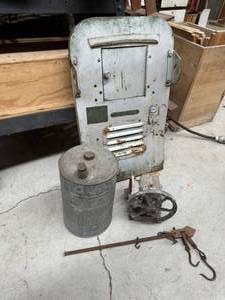 lot 67 image: Vintage Oil Can Unique Door, Scale hardware