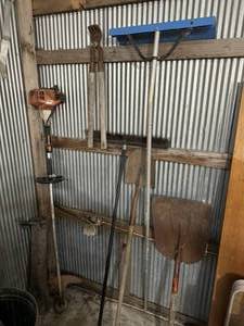 lot 85 image: String Trimmer Shovels and Tools