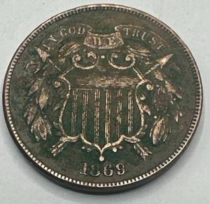 lot 3 image: 1969 2 Cent Piece (XF  AU Condition)