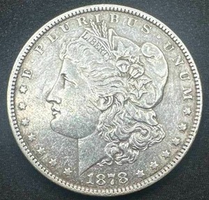 lot 4 image: 1878 Morgan Silver Dollar (rarer 3rd rev)