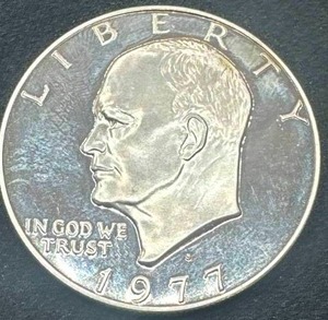 lot 10 image: 1977-S Gem Proof Clad Eisenhower Dollar