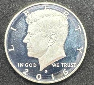 lot 13 image: 2016-S Gem Proof 90% Silver Kennedy Half Dollar