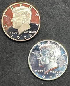 lot 15 image: 1970 BU 40% Silver SMS & 1993s Proof Kennedy Halves