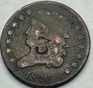 lot 35 image: 1826 Classic Head Half Cent