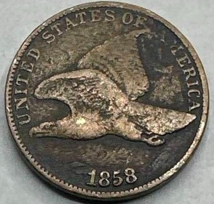 lot 38 image: 1858 Flying Eagle Cent (VGF condition)