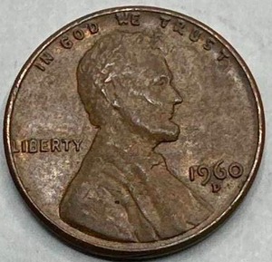 lot 40 image: 1960-DD Mid Grade Error Lincoln Cent (D over D VF Condition)