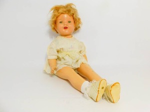 lot 1 image: Early 1900s Antique Composition Doll28 Tall