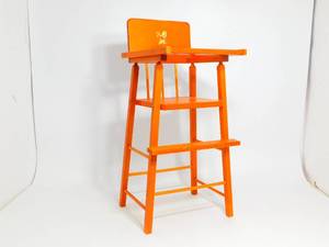lot 11 image: Vintage Doll Furniture Wooden Highchair