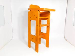 lot 12 image: Vintage Doll Furniture Wooden Doll Highchair With Swing Away Tray