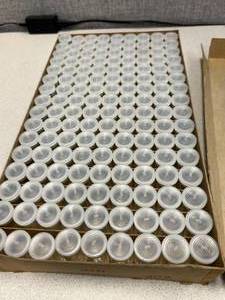 Box Of Shell Vials, With Polyethylyne Closures Four Dram 25x52mm